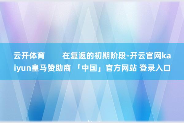 云开体育        在复返的初期阶段-开云官网kaiyun皇马赞助商 「中国」官方网站 登录入口