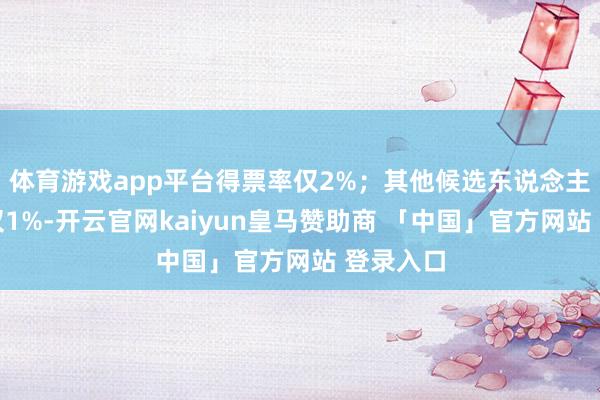 体育游戏app平台得票率仅2%;其他候选东说念主得票率仅1%-开云官网kaiyun皇马赞助商 「中国」官方网站 登录入口