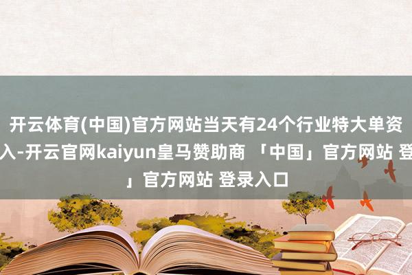 开云体育(中国)官方网站当天有24个行业特大单资金净流入-开云官网kaiyun皇马赞助商 「中国」官方网站 登录入口