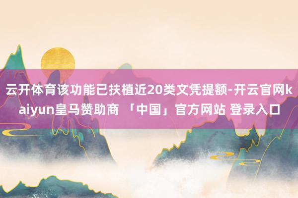 云开体育该功能已扶植近20类文凭提额-开云官网kaiyun皇马赞助商 「中国」官方网站 登录入口