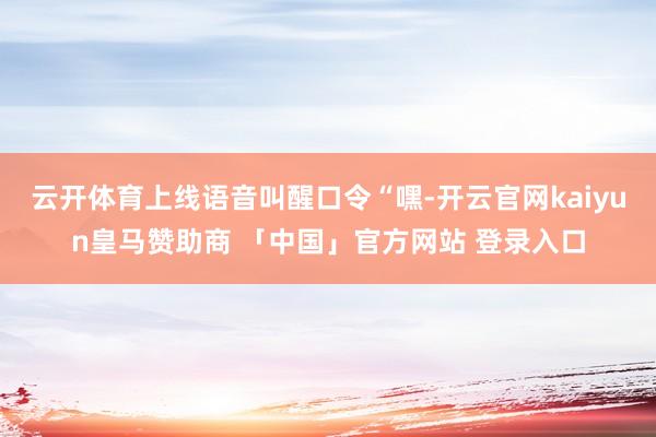 云开体育上线语音叫醒口令“嘿-开云官网kaiyun皇马赞助商 「中国」官方网站 登录入口