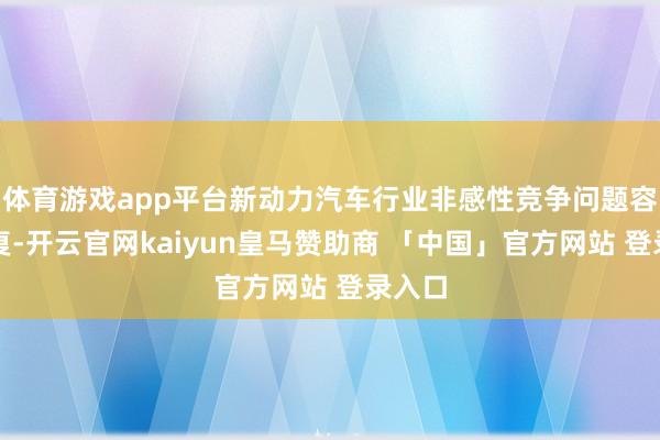 体育游戏app平台新动力汽车行业非感性竞争问题容易反复-开云官网kaiyun皇马赞助商 「中国」官方网站 登录入口